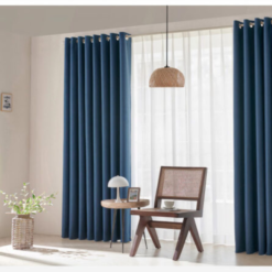 Rèm vải chống nắng cản nhiệt 2 lớp - Rèm vải màu xanh navy trầm