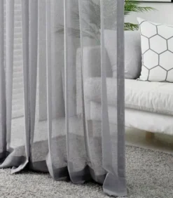 Rèm Vải Voan Màu Xám Cao Cấp